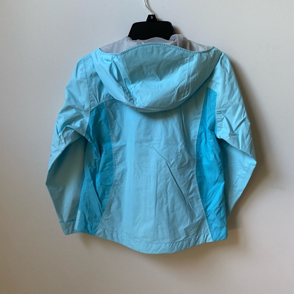 Columbia Aqua Blue Rain Jacket Girl Size 7/8 - Picture 2 of 8